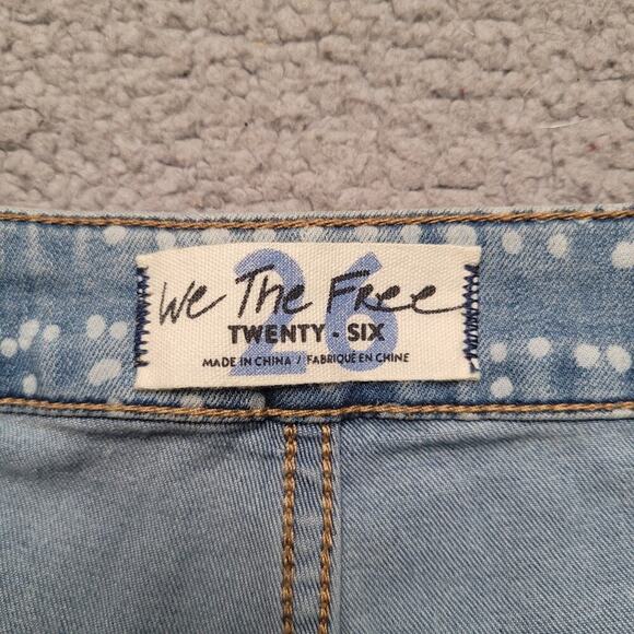 Free People We The Free Jeans 26 JUST FLOAT ON FLARE Bell Bottom Print 70s Boho - Picture 5 of 10